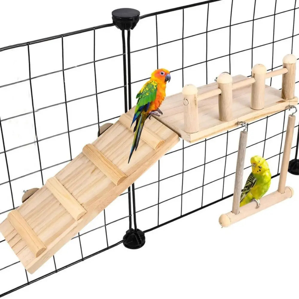 Natural Wooden Bird Perch Platform – Durable Exercise & Play Stand for Parrots, Parakeets & Other Pet Birds