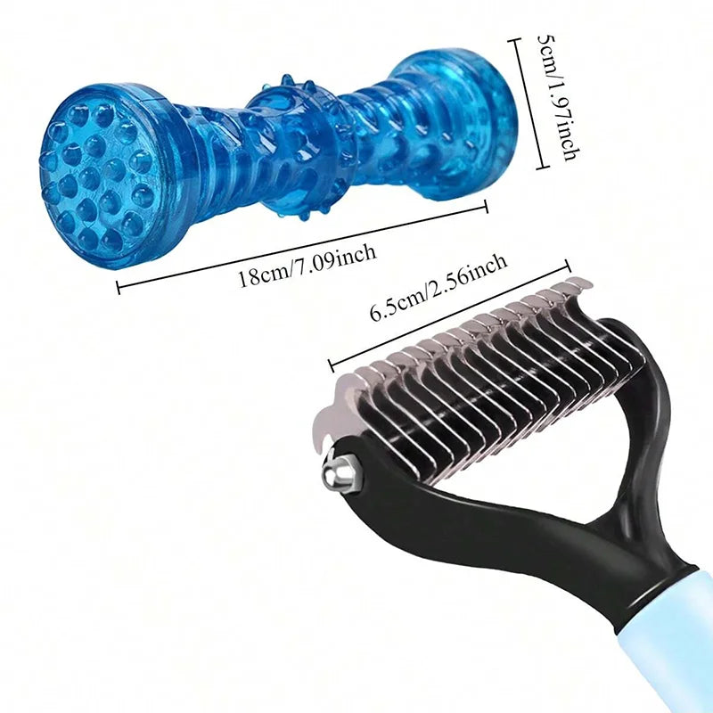 Dematting Comb Deshedding Brush Pet Grooming Tool For Cats Dogs Remove Loose Fur Tangles Pro Hair Care Grooming Accessory
