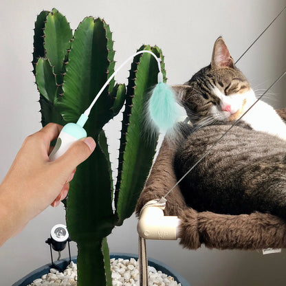 1Pcs Cat Tumbler Interesting Interactive Playtime Spinner Encourages Activity Reduces Depression Stimulating Feather Bell