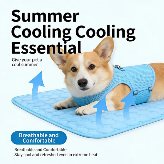 Ice Silk Pet Cooling Mat – Waterproof Self-Cooling Sleeping Pad, Washable Anti-Slip Bed for Dogs & Cats