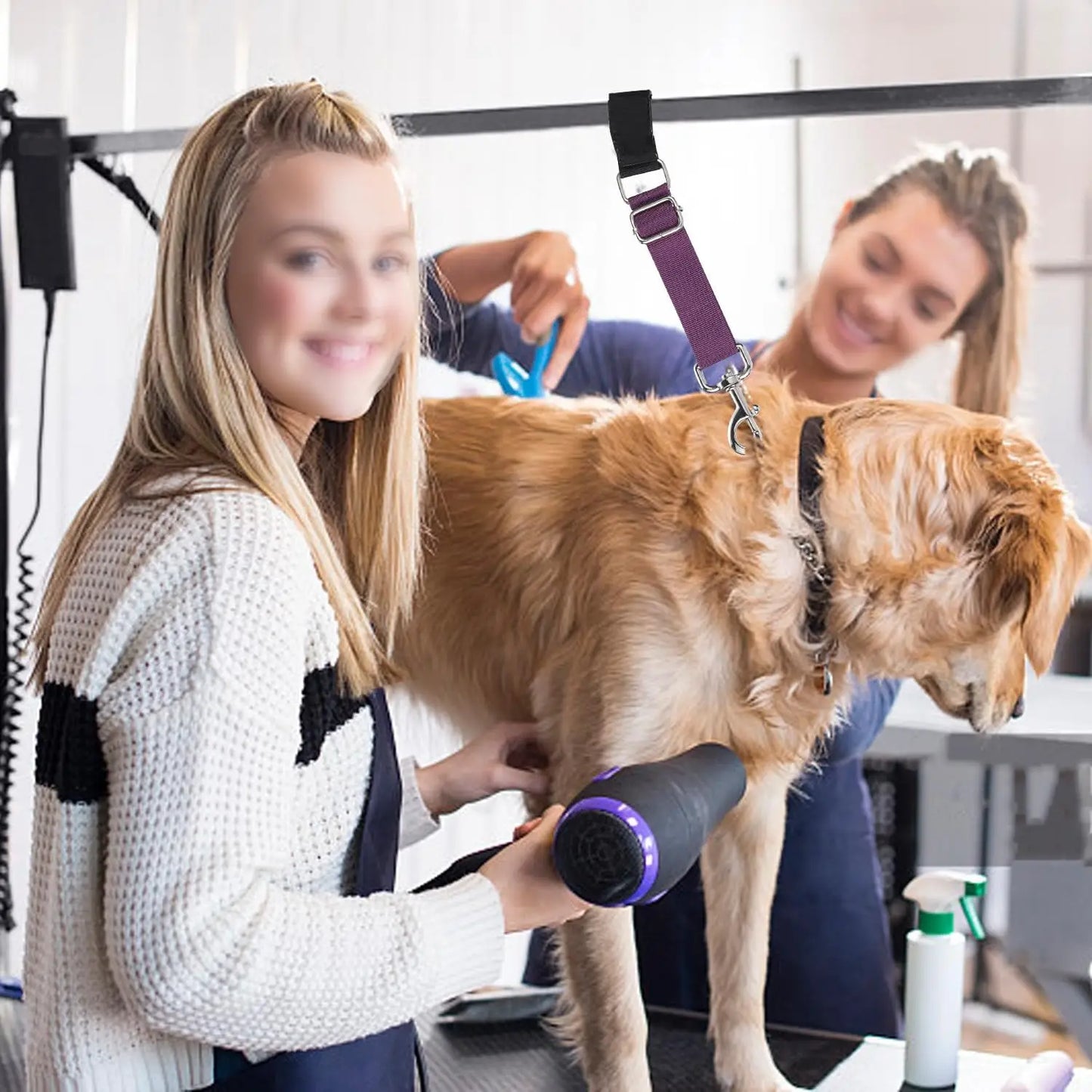 2-Pack Adjustable Pet Grooming Loops – Grooming Arm Extension Straps for Bathing, Grooming & Trimming