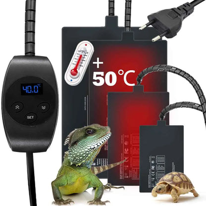 6W/11W/23W/36W Reptile Heating Pad – PVC Heat Mat with Adjustable Thermostat for Terrariums, Aquariums, Turtles, Snakes, Lizards & Seedlings