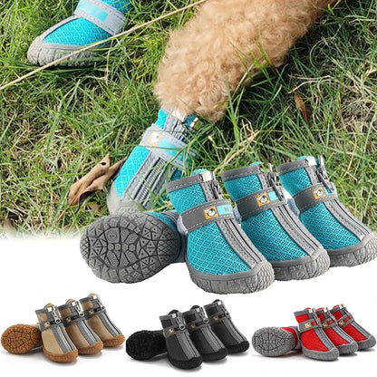 Dog Boots with Non-Slip Soles – Warm Plush Paw Protection Shoes, Breathable Outdoor Booties for Dogs