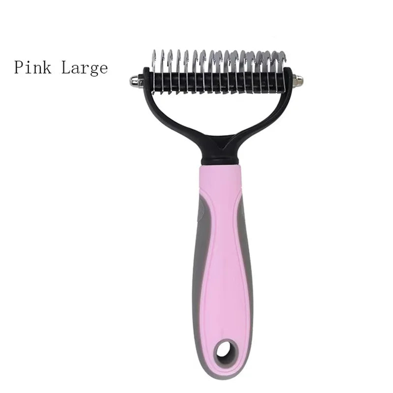 Dematting Comb Deshedding Brush Pet Grooming Tool For Cats Dogs Remove Loose Fur Tangles Pro Hair Care Grooming Accessory