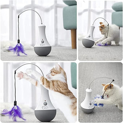 DOEL Automatic Interactive Cat Feather Toy – Electronic Feather Teaser for Indoor Cats & Kittens, Fun Exercise & Hunting Play