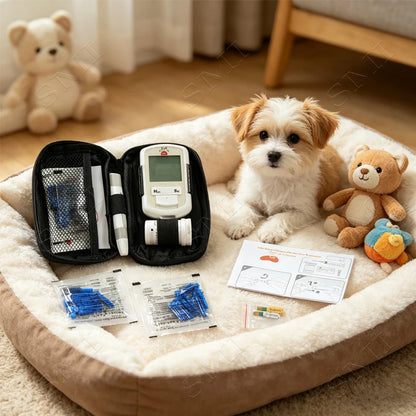 Pet Blood Glucose Meter for Cats & Dogs – Accurate, Rapid Micro-Blood Testing Monitor for Daily Health Care