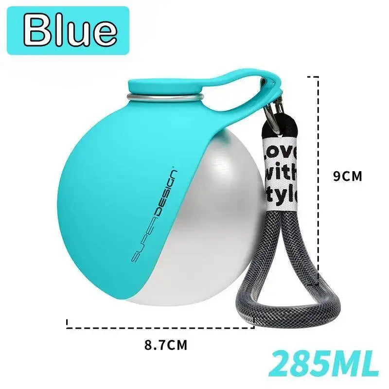 Portable Dog Water Bottle – Leakproof Folding Travel Drinking Cup with Lanyard Hook for Outdoor Use