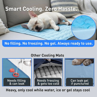 Extra Large Self-Cooling Dog Mat – Washable No Water Cooling Pad for Summer, Indoor & Outdoor Pet Use