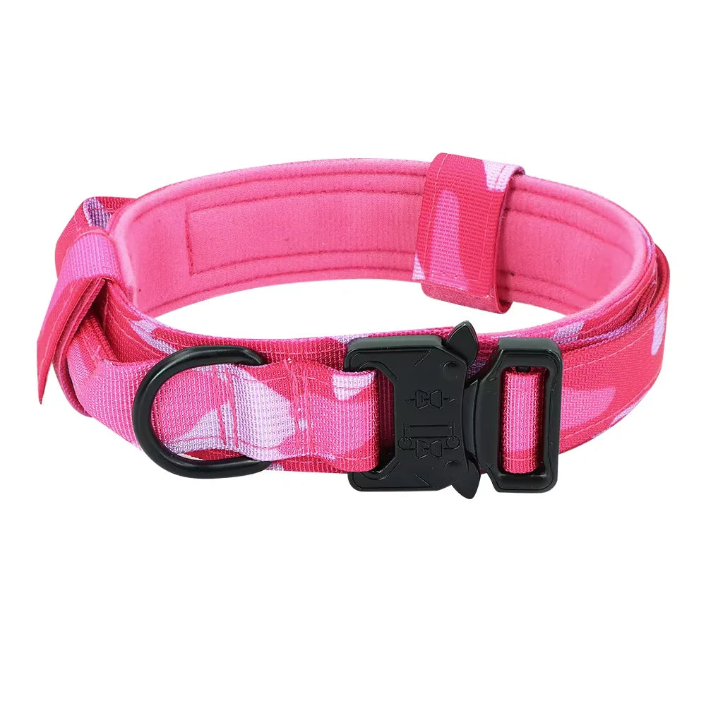 Adjustable Tactical Dog Training Collar & Leash Set – Durable Control Handle for All Breeds