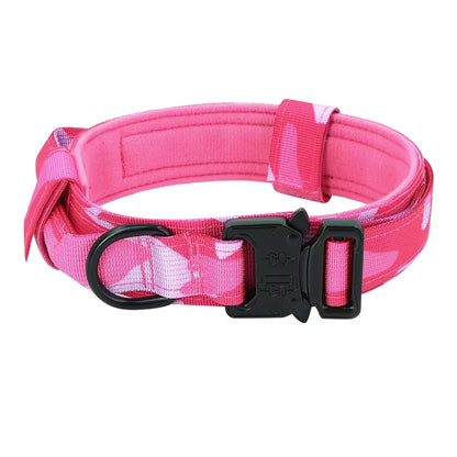 Adjustable Tactical Dog Training Collar & Leash Set – Durable Control Handle for All Breeds