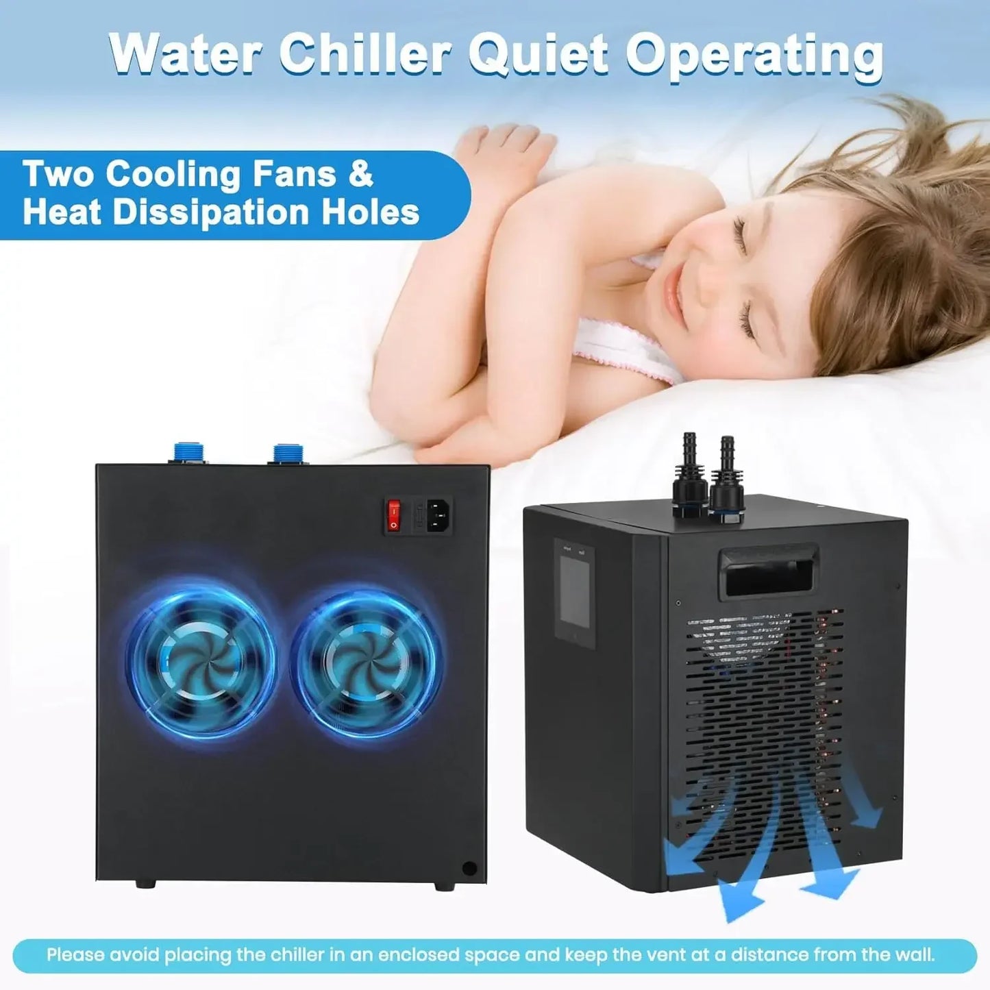 1/3 HP Aquarium Water Chiller – Hydroponic & Fish Tank Cooling System with LED Display for up to 79 Gallons