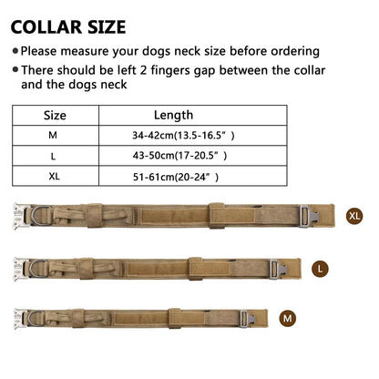 Tactical Dog Collar with Control Handle – Adjustable Heavy-Duty Military Nylon Collar for Medium & Large Dogs