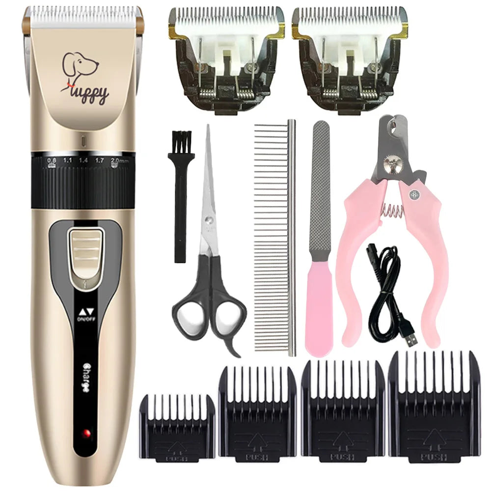 Cordless Pet Hair Clipper Set – Professional Rechargeable Grooming Trimmer & Shaver for Dogs, Cats & Rabbits