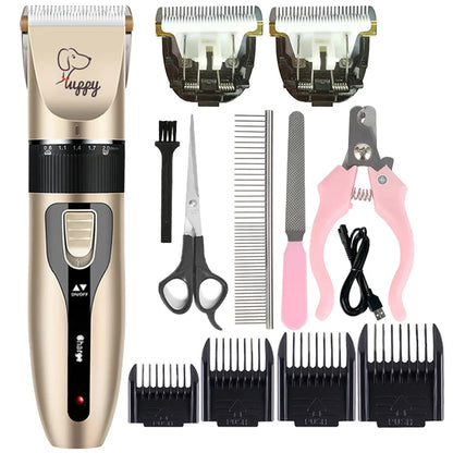 Cordless Pet Hair Clipper Set – Professional Rechargeable Grooming Trimmer & Shaver for Dogs, Cats & Rabbits