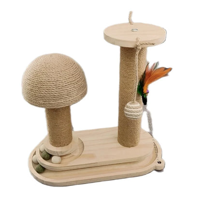 Interactive Cat Scratching Post Tower with Jute & Ball Track – Durable Multi-Functional Scratcher for Indoor Cats