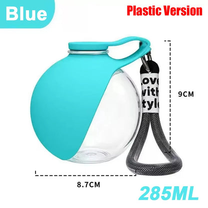 Portable Dog Water Bottle – Leakproof Folding Travel Drinking Cup with Lanyard Hook for Outdoor Use