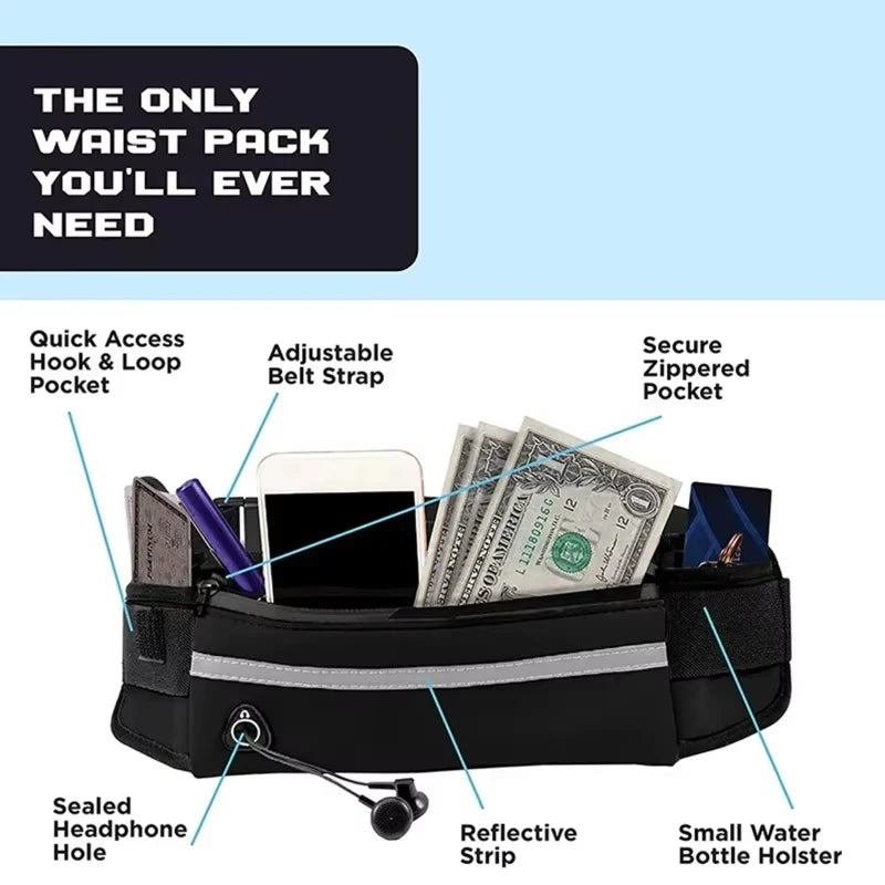Hands-Free Reflective Dog Leash with Waist Bag – Retractable Elastic Running & Walking Lead for Dogs