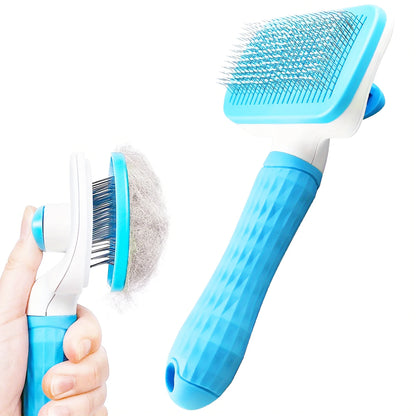 Self-Cleaning Slicker Brush for Dogs & Cats – Pet Hair Removal and Grooming Comb