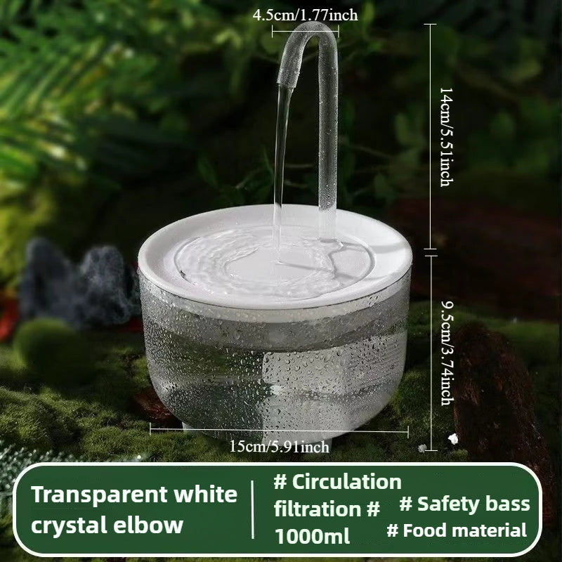 2-in-1 Automatic Parrot Bath & Water Fountain – USB-Powered Circulating Bath with Drip-Free Design for Birds & Small Pets