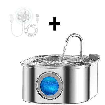 Automatic Cat Water Fountain 3.2L/108oz – Stainless Steel Pet Water Dispenser with Sensor, Ultra-Quiet Pump & Filter System