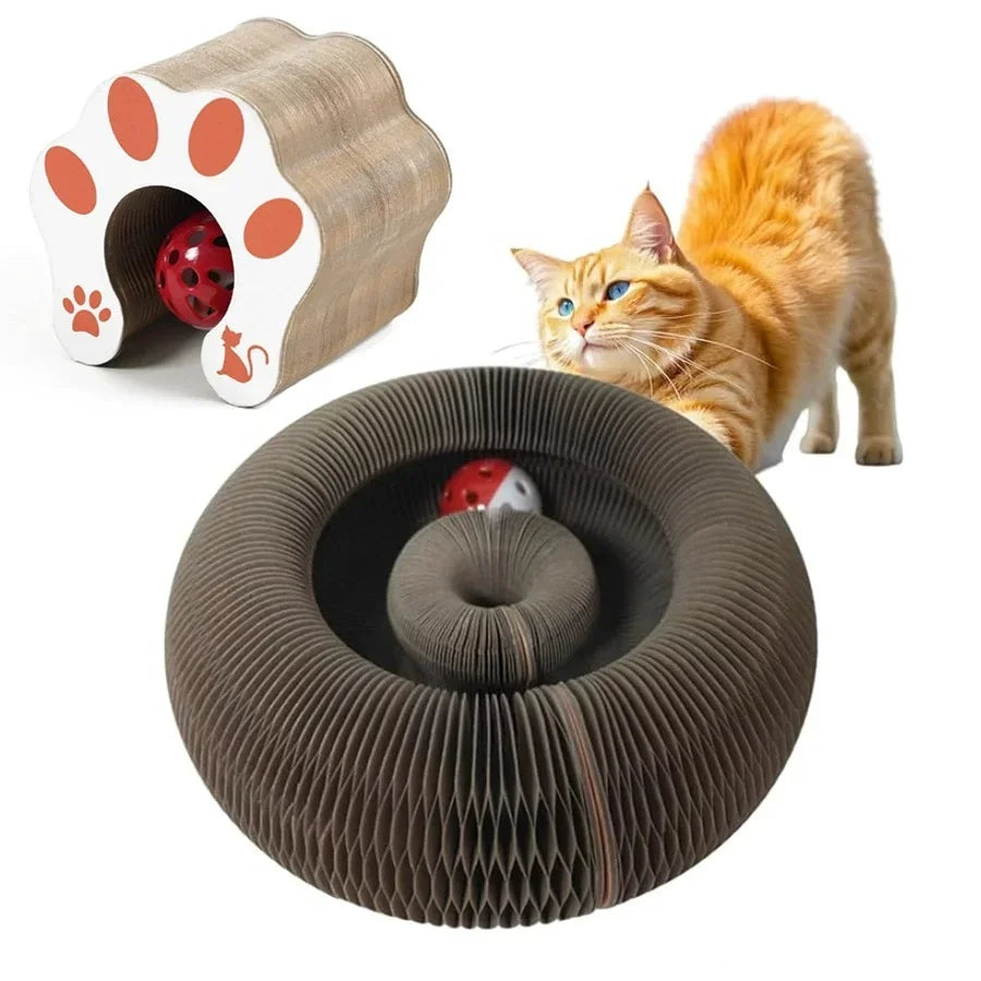 Organ-Shaped Cat Scratching Board – Wear-Resistant Corrugated Scratch Pad with Bell Toy for Indoor Cats