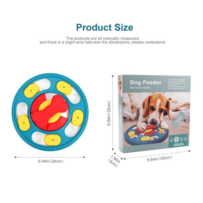 Rotating Slow Feeder Dog Bowl – Bite-Resistant Interactive Puzzle Feeder, Training & Educational Chew Toy for Dogs