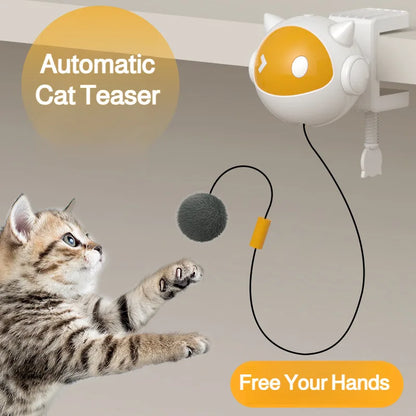 Interactive Cat Teaser Toy – Automatic Up & Down Motion Hunting Ball for Exercise, Fun & Boredom Relief