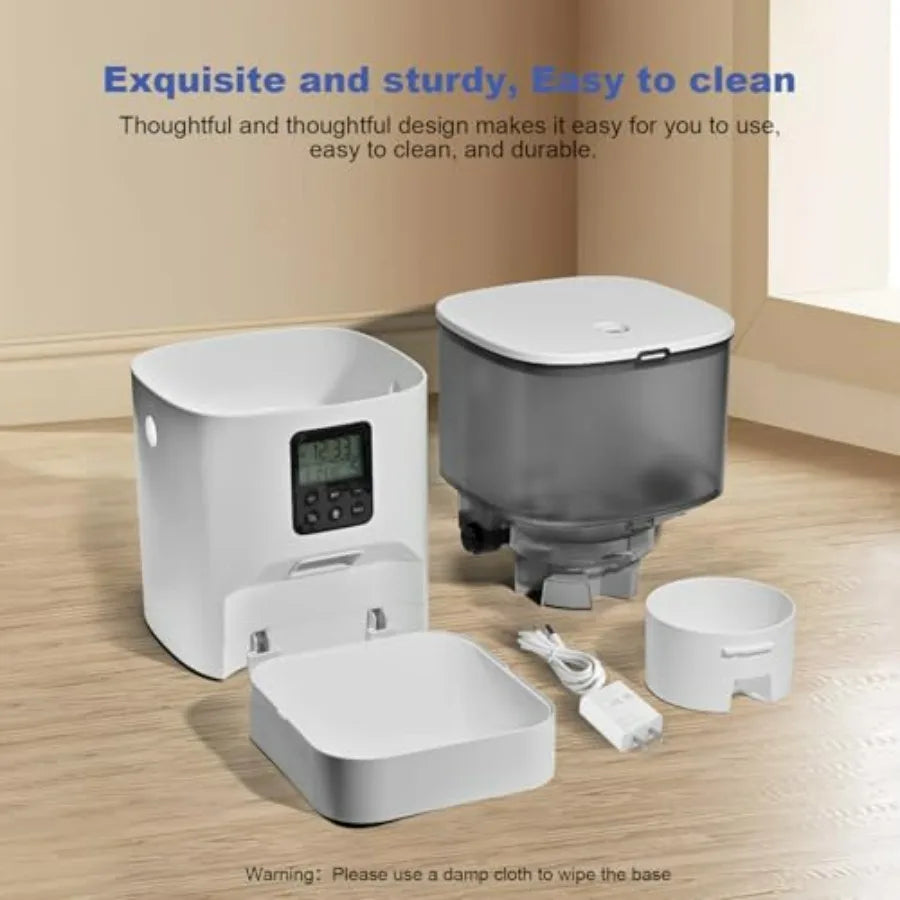 4L Automatic Pet Feeder – Timed Food Dispenser with 10-Second Voice Recorder, Up to 8 Meals Per Day for Cats & Dogs