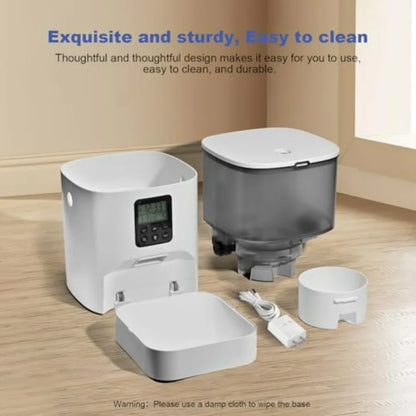 4L Automatic Pet Feeder – Timed Food Dispenser with 10-Second Voice Recorder, Up to 8 Meals Per Day for Cats & Dogs
