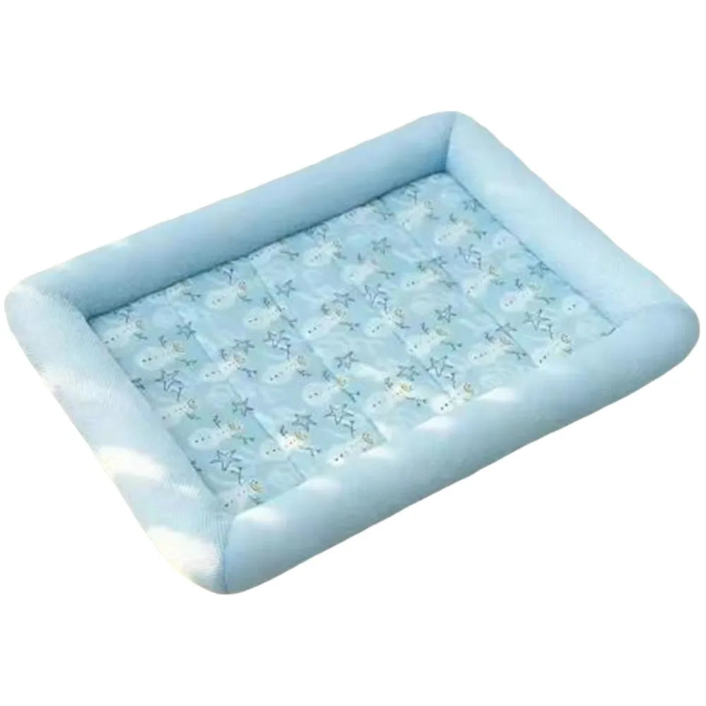 Square Pet Cooling Bed – Soft Breathable Non-Slip Washable Sleeping Pad for Dogs, Cats & Puppies, All-Season Comfort