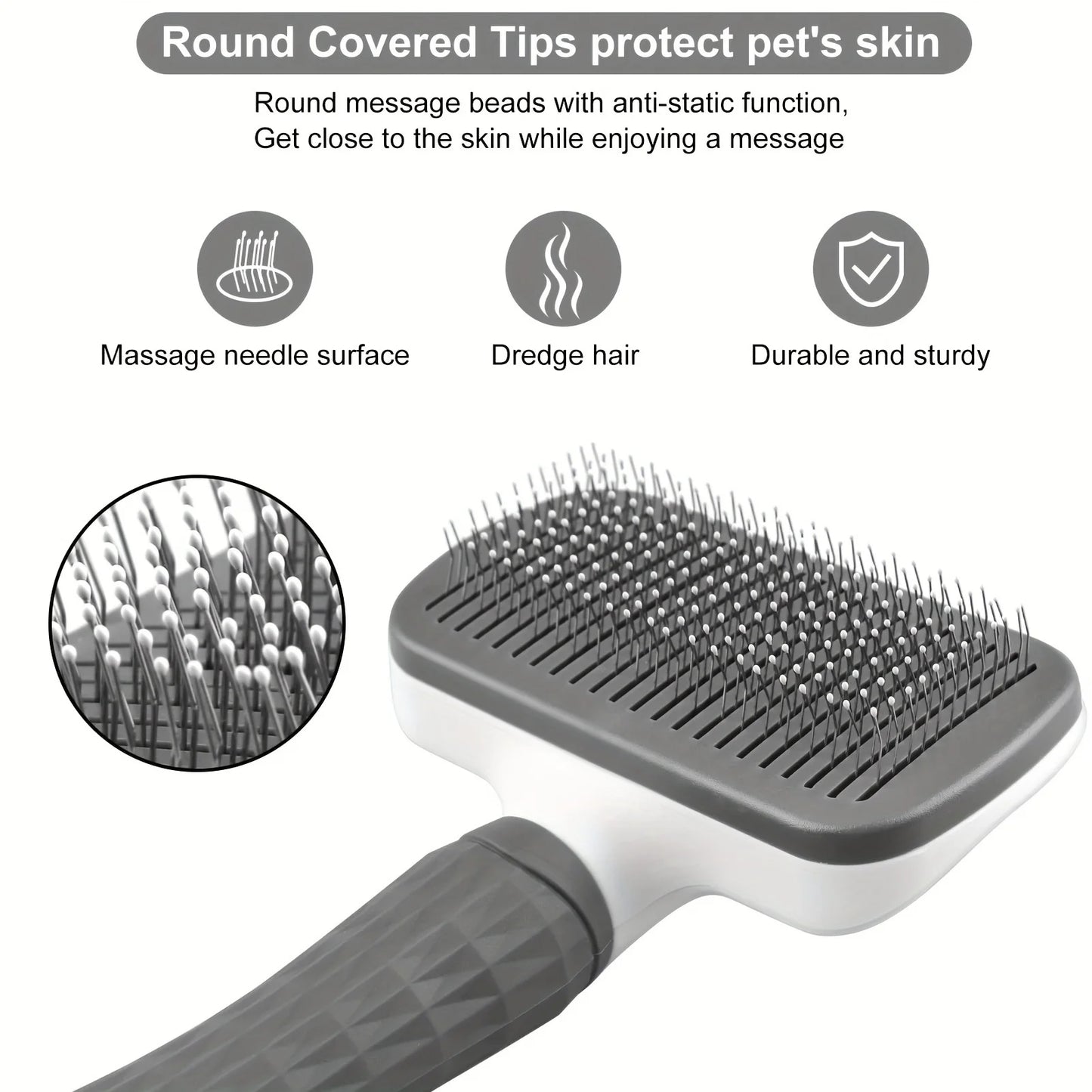 Self-Cleaning Slicker Brush for Dogs & Cats – Pet Hair Removal and Grooming Comb