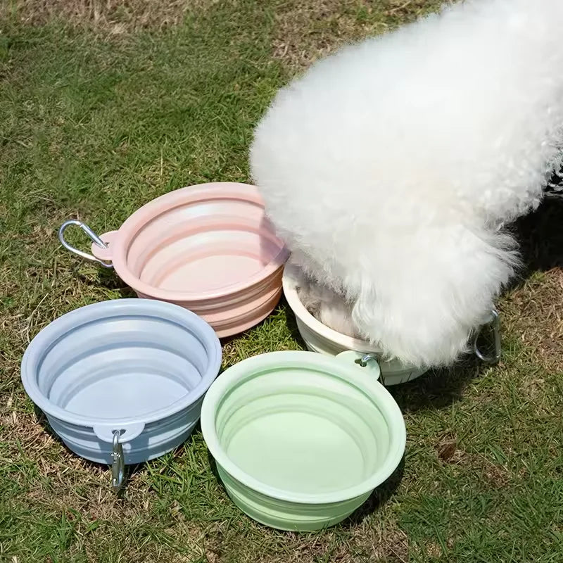 Foldable Silicone Pet Bowl – Portable Travel Food & Water Bowl for Dogs, Cats & Outdoor Adventures