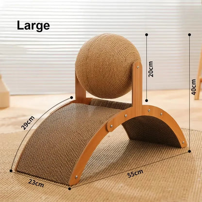 2-in-1 Wooden Cat Scratching Ball with Sisal Scratcher – Durable Paw Grinding Toy for Cats