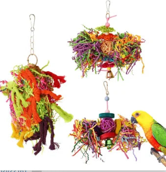 Parrot Toy Set – Interactive Bird Cage Toy Combination with Chewing, Climbing & Play Accessories for Parrots & Pet Birds