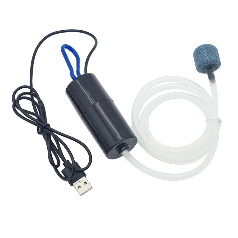 USB Aquarium Air Pump – Portable Mini Oxygen Aerator & Air Compressor for Fish Tanks (5V)