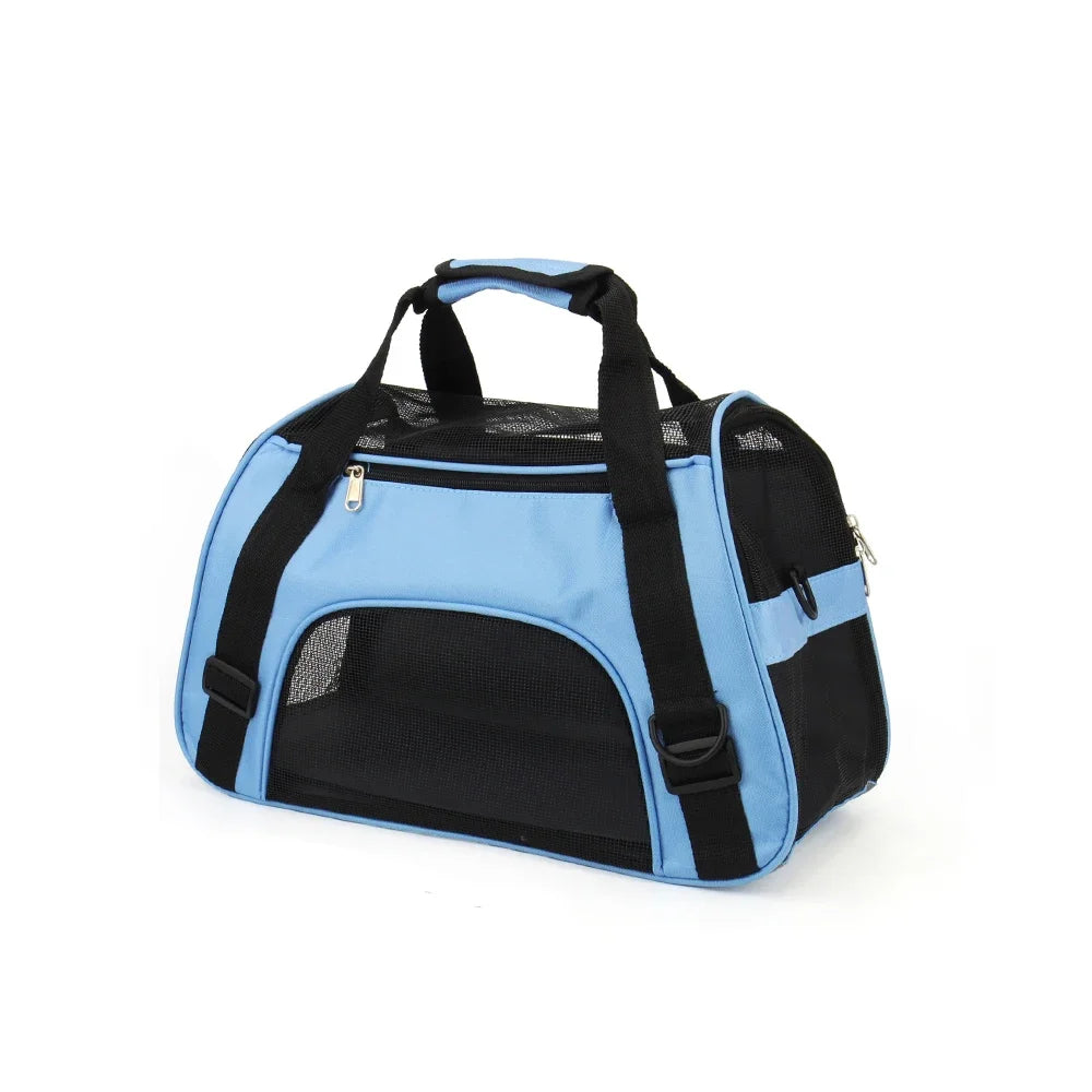 Portable Mesh Pet Carrier Bag – Breathable Foldable Travel Handbag for Cats & Small Dogs