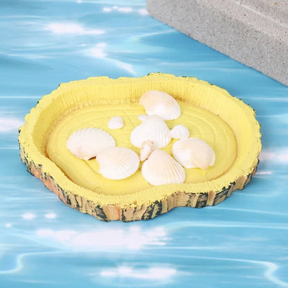 Reptile Bowl Resin Aquarium Pet Reptile Feeder Bowl Basin Food Water Pot Reptile Turtle Tortoise Scorpion Lizard Crabs Supplies