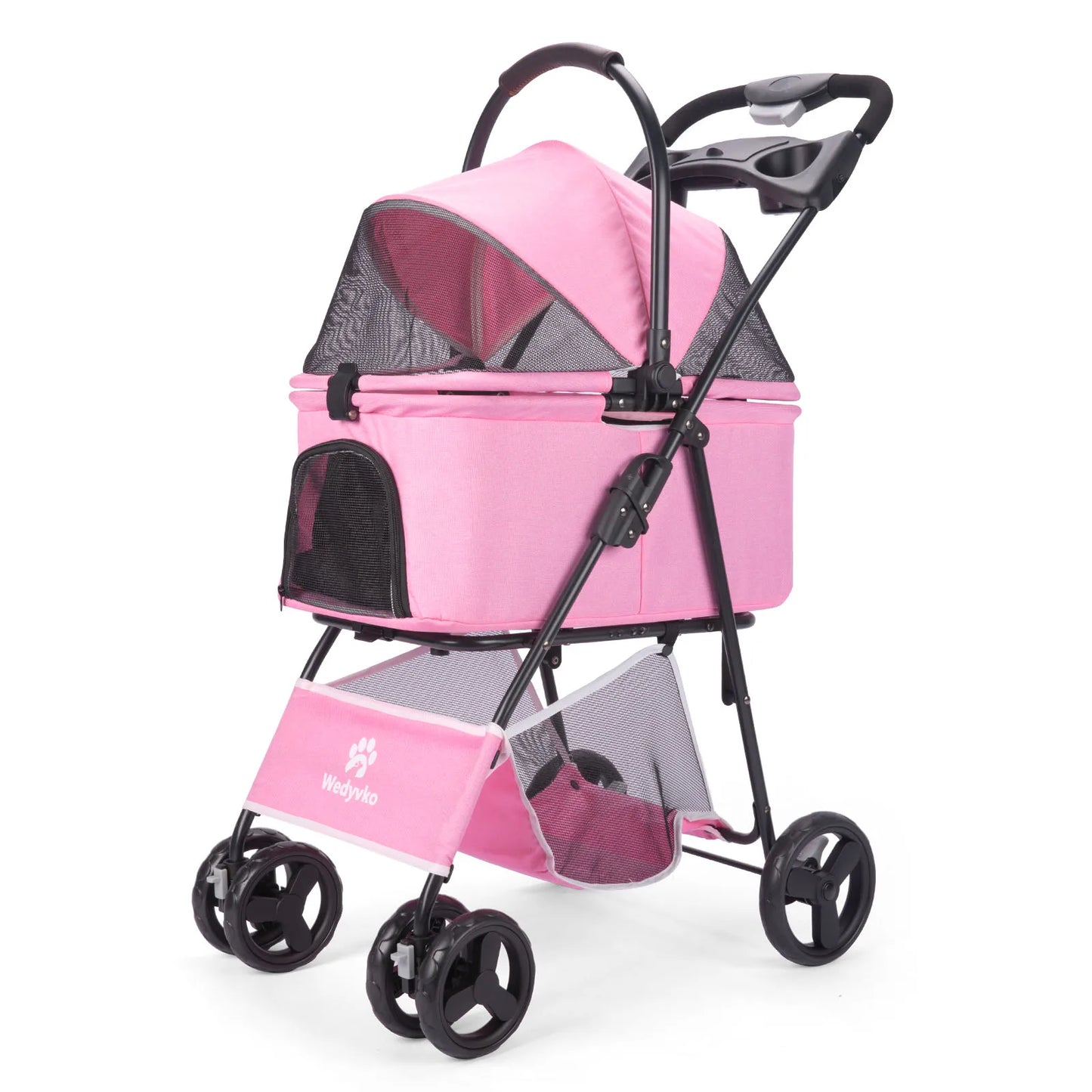 3-in-1 Pet Stroller with Removable Carrier – Foldable All-Terrain Stroller with Sunshade for Small & Medium Dogs and Cats