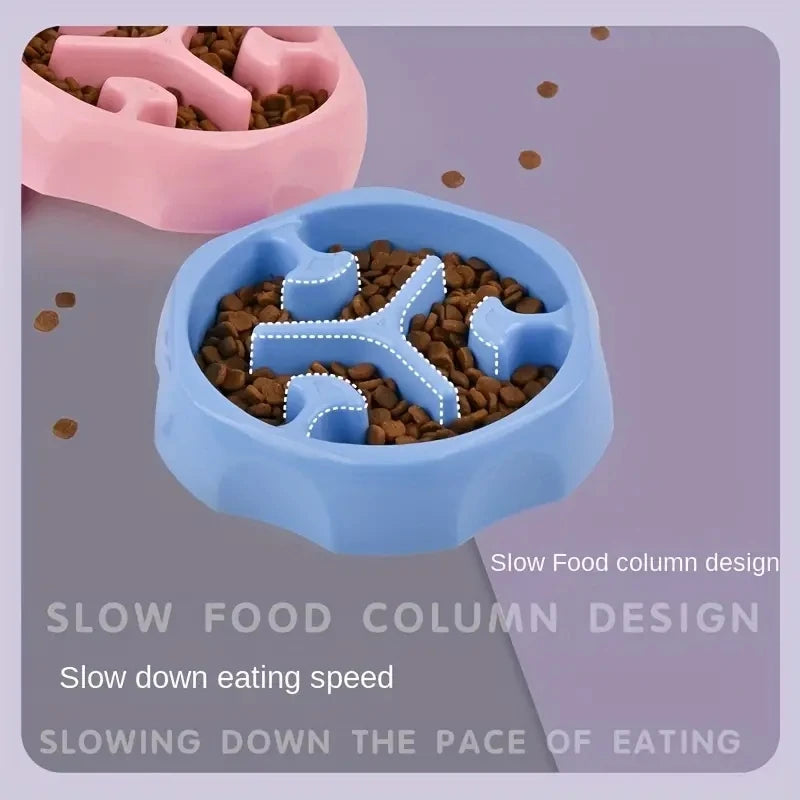 Slow Feeder Pet Bowl – Anti-Choking Puzzle Food & Water Bowl for Dogs and Cats, Anxiety Relief Design
