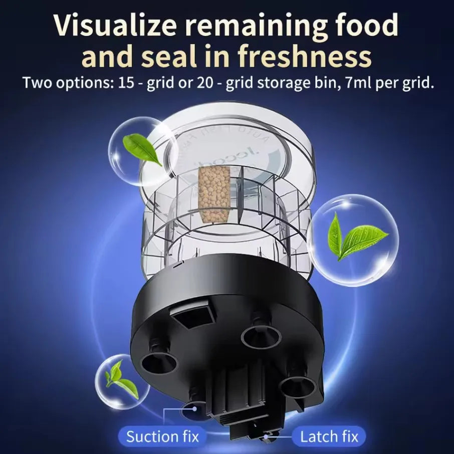 Jebao Jecod DRF Automatic Fish Tank Feeder BT Remote Control with Digital Timing Feeding Food Dispenser for Aquarium Pet Fish