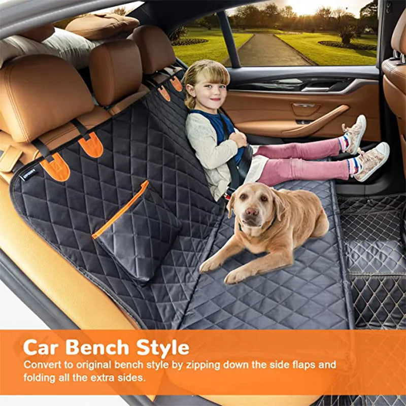 Waterproof Dog Car Seat Cover – Travel Hammock & Rear Back Seat Safety Protector for Small, Medium & Large Dogs