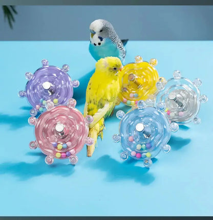 Interactive Parrot Treat Dispenser Toy – Rotating Puzzle Feeder for Mental Stimulation & Entertainment