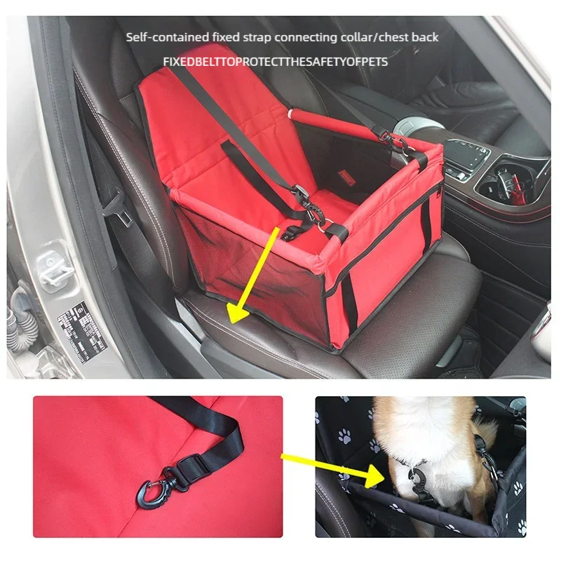 Foldable Dog Car Seat Cover Hammock – Stable Travel Safety Seat for Dogs & Cats