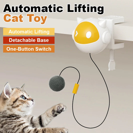 Interactive Cat Teaser Toy – Automatic Up & Down Motion Hunting Ball for Exercise, Fun & Boredom Relief