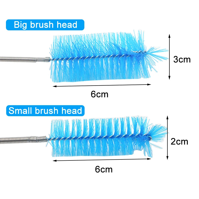 Aquarium Cleaning Brush Set – Stainless Steel Hose, Filter, Lily Pipe & Water Pump Cleaning Tools