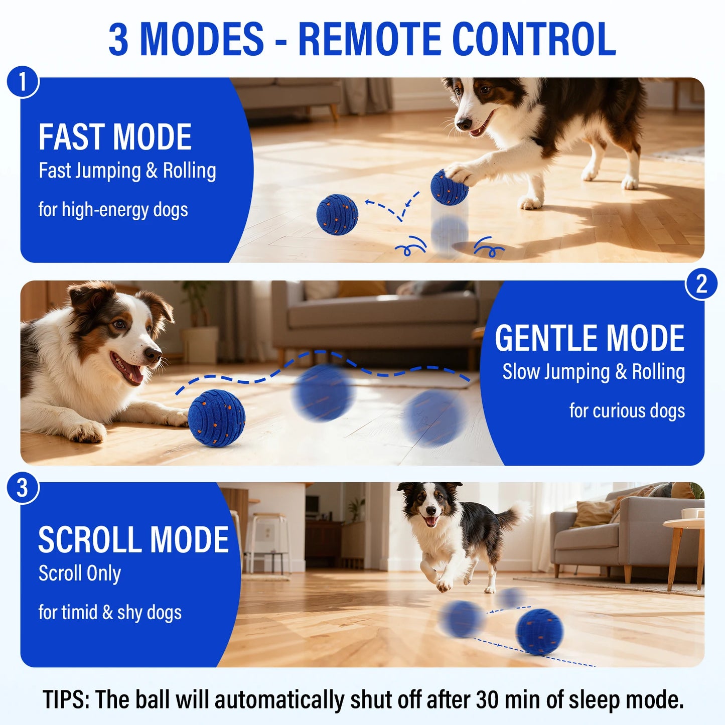 Smart Interactive Dog Toy Ball – Rechargeable Automatic Moving E-TPU Ball for Aggressive Chewers, Small & Medium Dogs