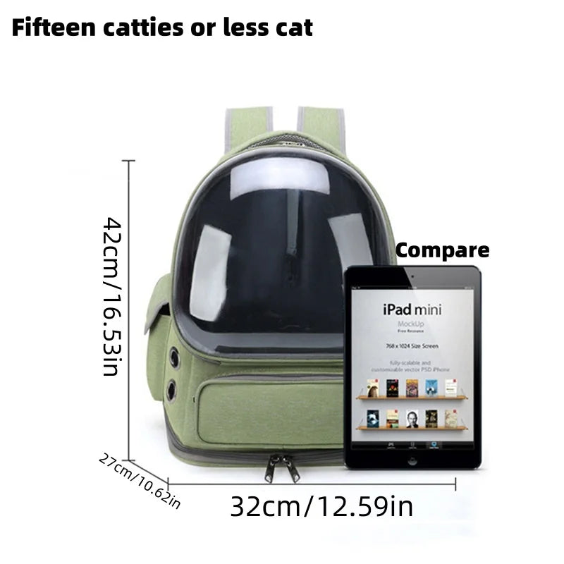 Transparent Pet Carrier Backpack – Breathable Outdoor Travel Backpack for Cats & Small Dogs