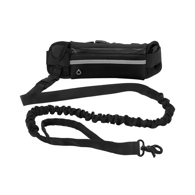 Hands-Free Reflective Dog Leash with Waist Bag – Retractable Elastic Running & Walking Lead for Dogs