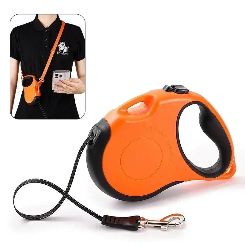 Truelove TLL5001 16FT Retractable Dog Leash – Tangle-Free Strong Nylon Tape with One-Hand Brake, Pause & Lock for Dogs & Cats