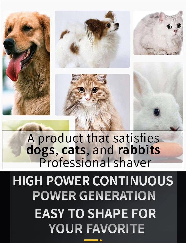 Professional All-Metal Dog Hair Clipper – Rechargeable Low-Noise Pet Grooming Trimmer for Dogs & Cats